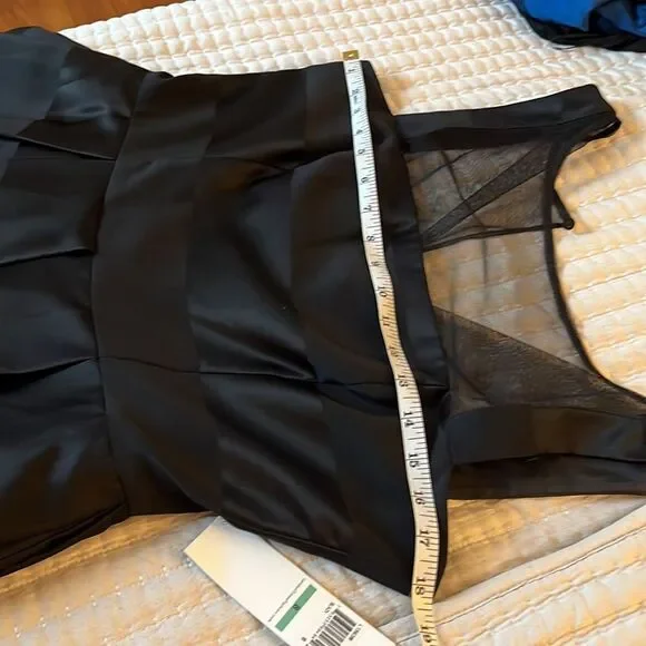 London Times Dress Womens Size 8 Black Sheer Top Fit and Flare - Picture 7 of 9